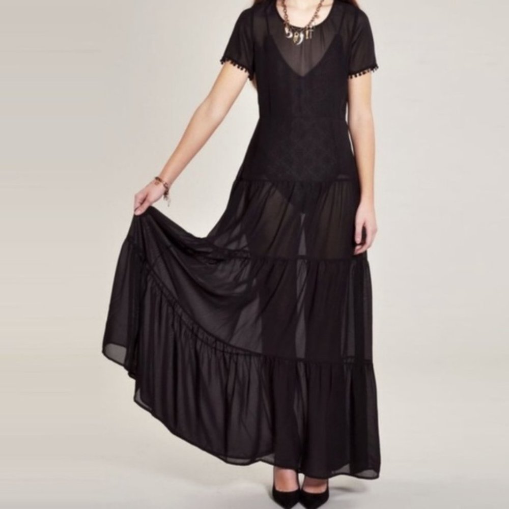 FOR LOVE AND LEMONS Black Sombrero Dress Medium